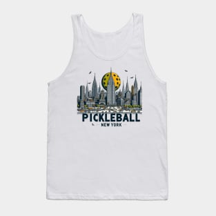 New York Pickleball Skyline with Ball Design Tank Top